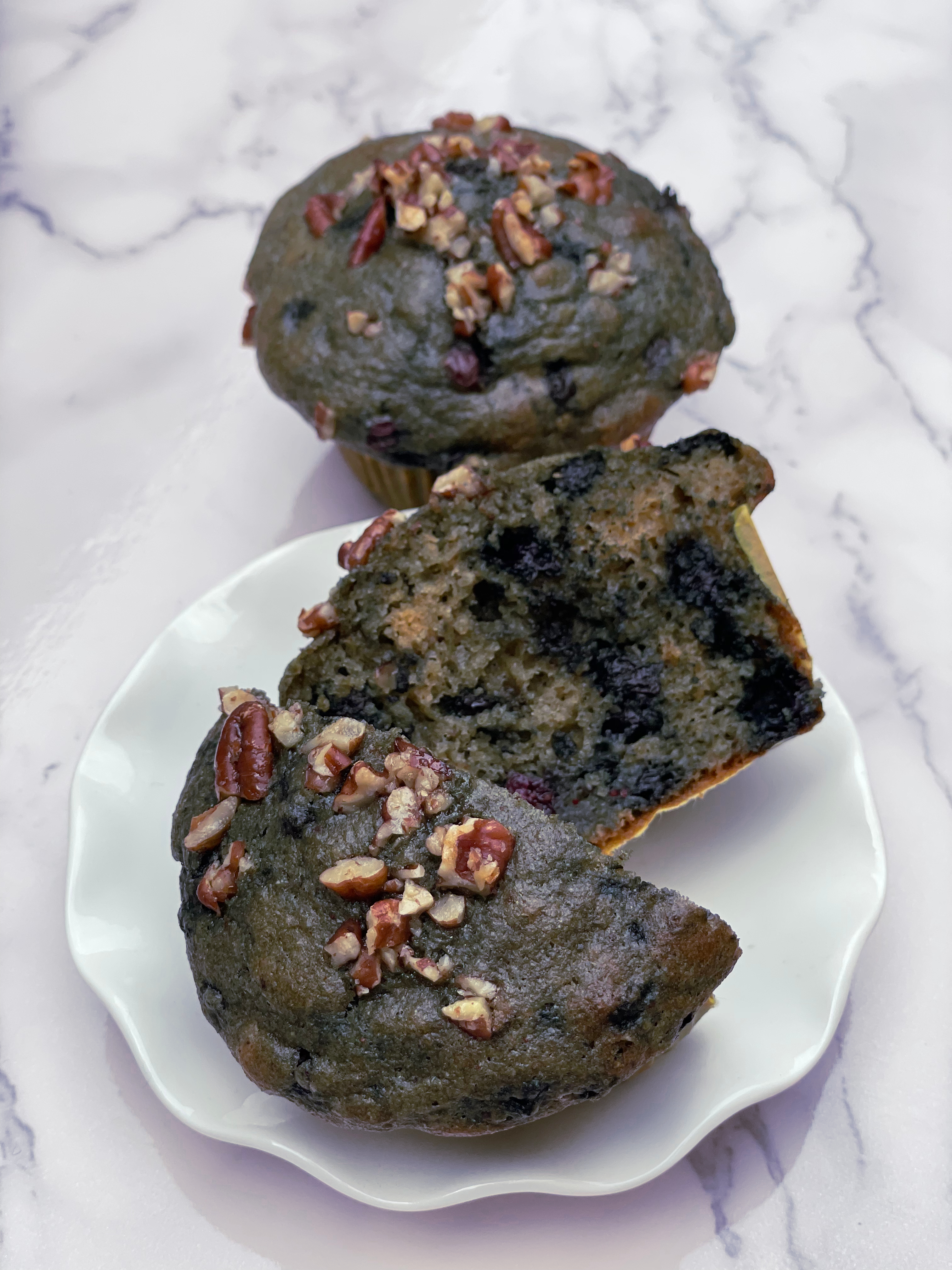 Reduced Sugar Blueberry Muffins